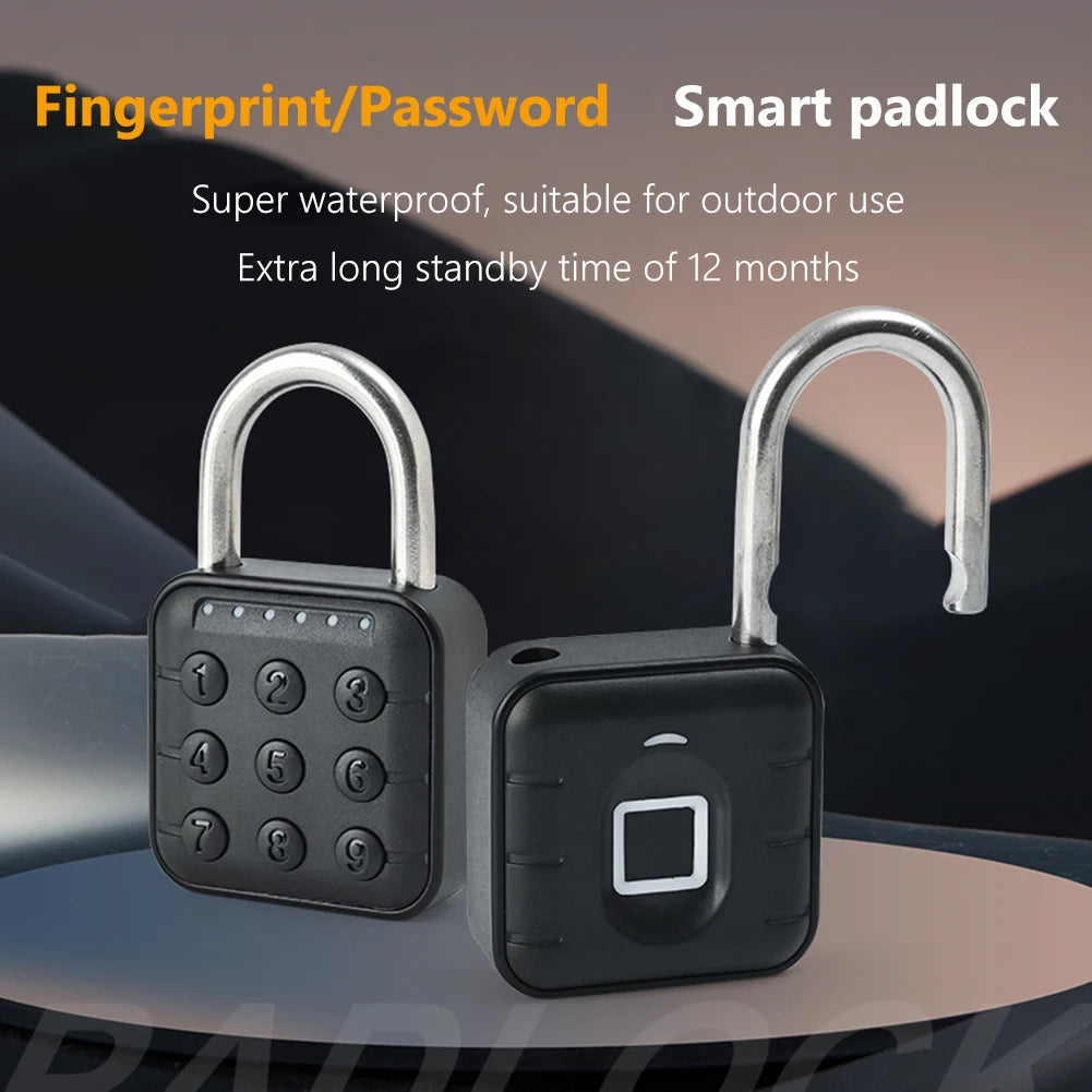 Fingerprint Lock Keyless with Tuya APP Drawer Safety Lock Waterproof Smart Padlock for Cabinet Backpack Offices PasswordLock