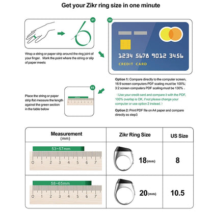 IQibla Smart Praise Zikr Ring Tasbih Tally Intelligent Digital Counter for Muslims 5 Prayer Time Vibration Reminder Waterproof