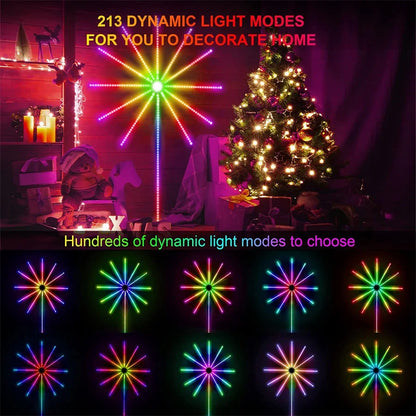 Firework LED Lights App Starburst Fairy Lights Bluetooth Smart RGB Color  Firework Lights with Music Sync LED Fireworks Lights