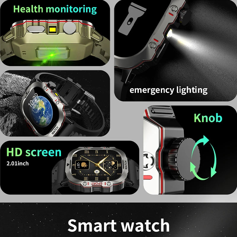 2024 New LED Men Smart Watch HD Touch Screen Bluetooth Call Smartwatch Multi sport Mode Health Monitoring Waterproof Smart Watch