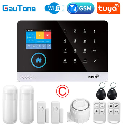 GauTone PG103 Alarm System for Home Burglar Security 433MHz WiFi GSM Alarm Wireless Tuya Smart House App Control