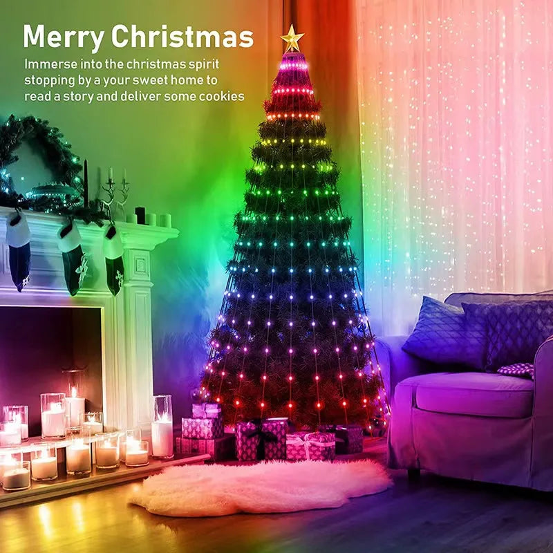 20M Smart App Control Fairy Light Outdoor RGB Bluetooth Christmas Tree String light USB Garland Light For Wedding Holiday Decor