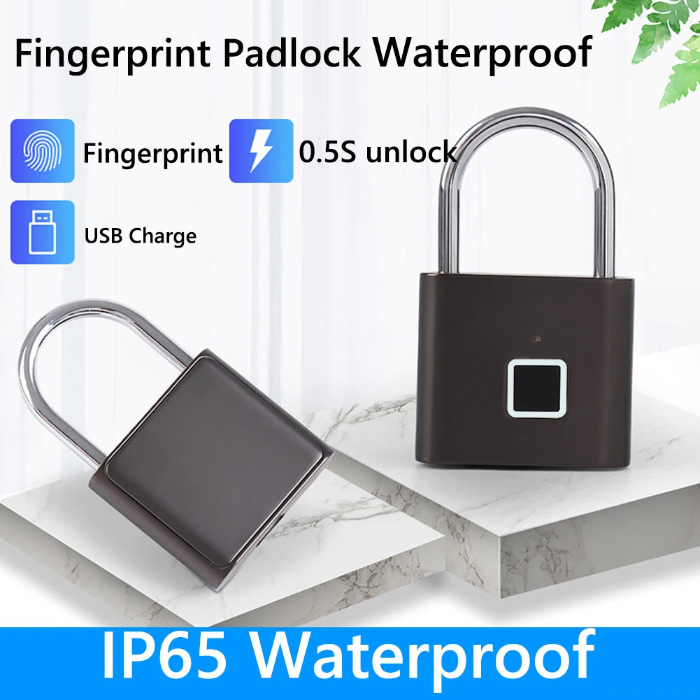 Fingerprint Lock Keyless with Tuya APP Drawer Safety Lock Waterproof Smart Padlock for Cabinet Backpack Offices PasswordLock