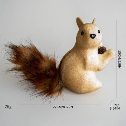 Christmas Squirrel Ornament Ball Christmas Tree Pendant Party Decoration Cute Hairy Ornament Christmas Tree 3D Hanging Decor